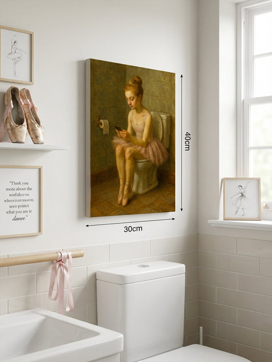 Ballerina On The Throne — Humorous Ballet Canvas Print | 30cm x 40cm